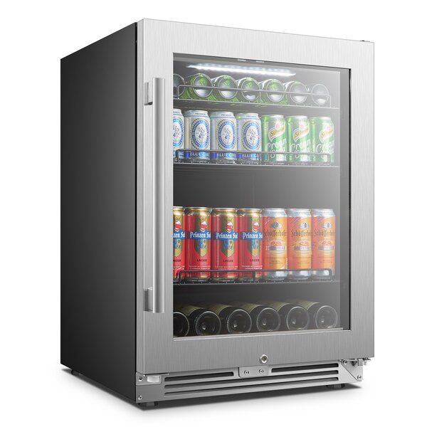 Lanbopro 24" Stainless Steel Undercounter Beverage Refrigerator 118 Can